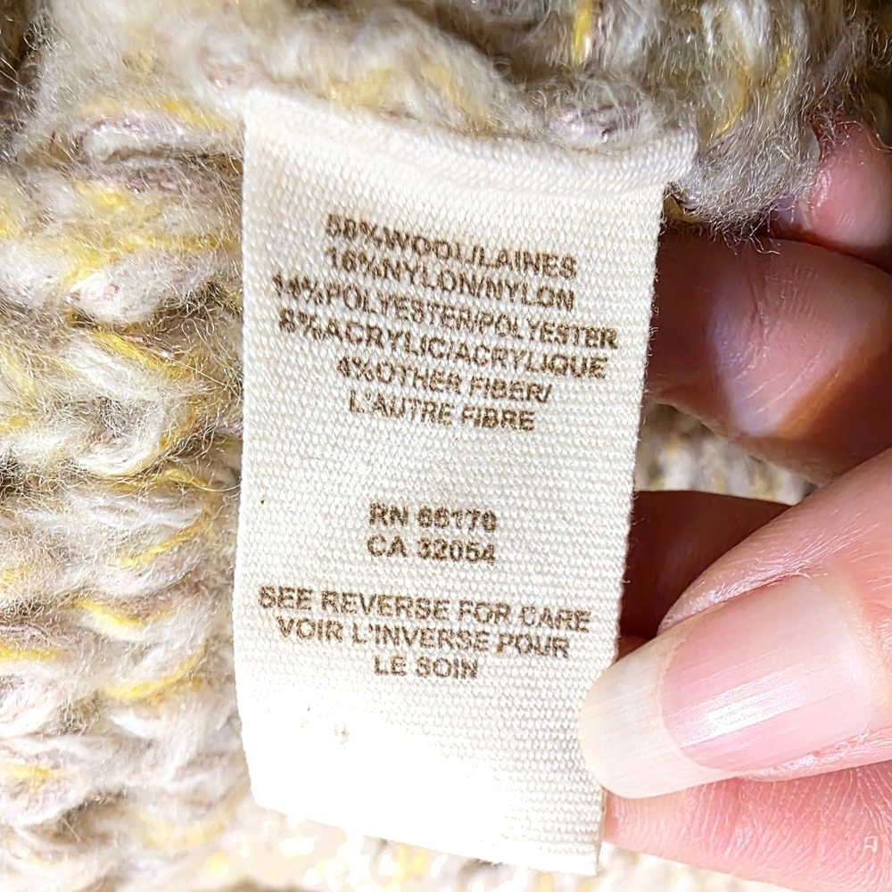 Free People Cream Yellow & Gold Knit Cardigan - Picture 6 of 7